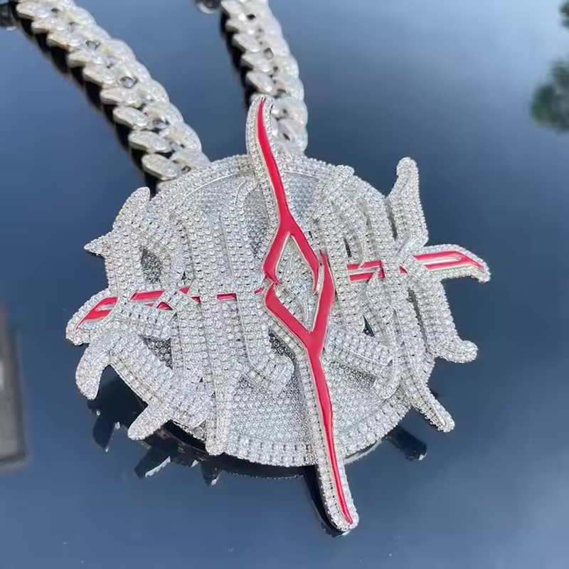 Hip Hop Chain Necklace - Custom White Gold Plating Sterling Silver