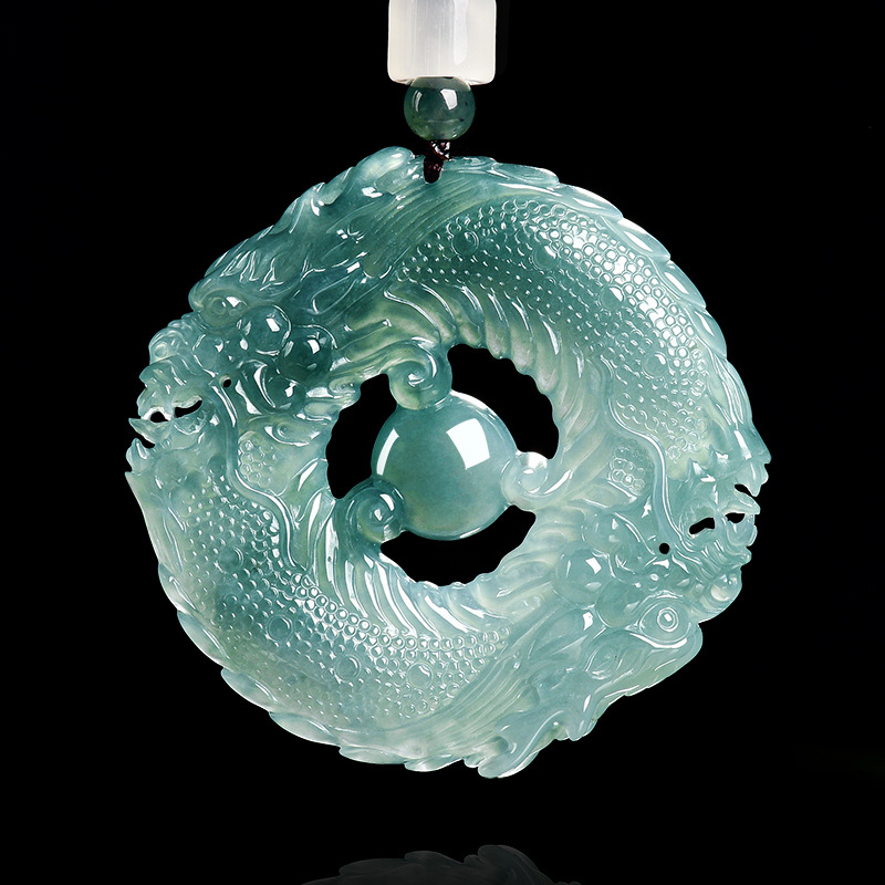 Jewelry & Watches Vitopoulos - Natural Real Emerald Blue Water Jade