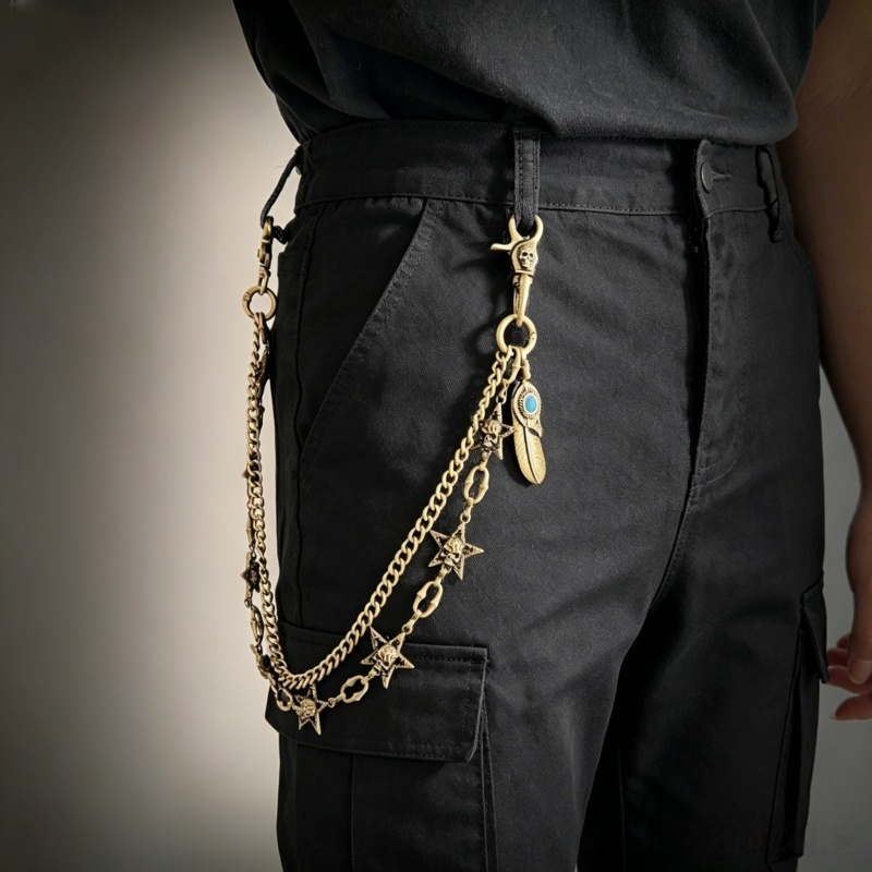 Hip Hop Chain Necklace - Hip Hop Punk Rock Metal Pants