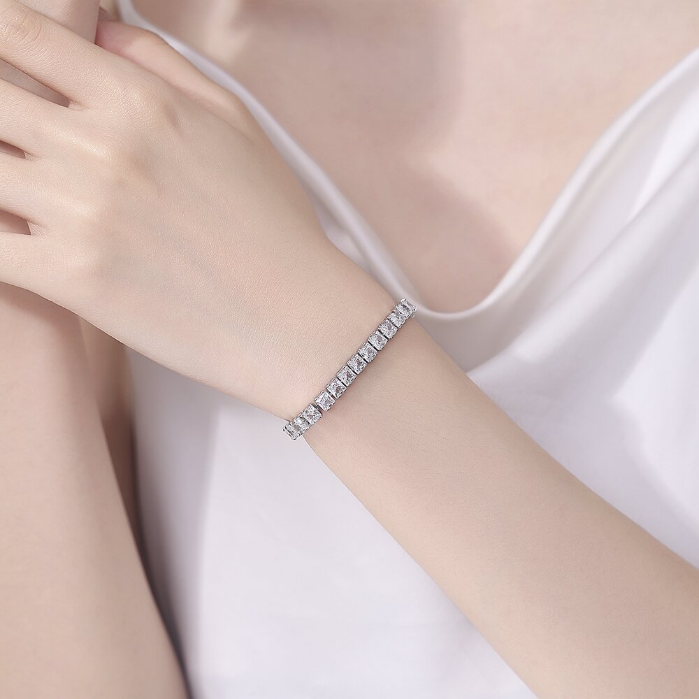 Tennis Bracelet Cubic - 925 Sterling Silver 4MM Cubic Zirconia