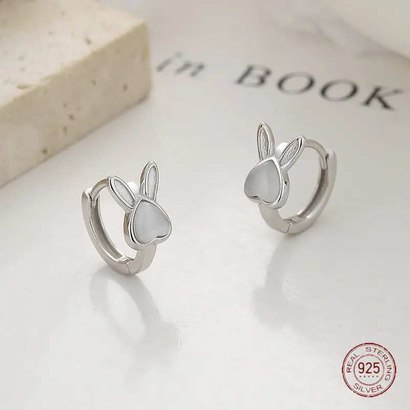 Opal Earrings Dangle - 925 Sterling Silver Rabbit Opal Zodiac