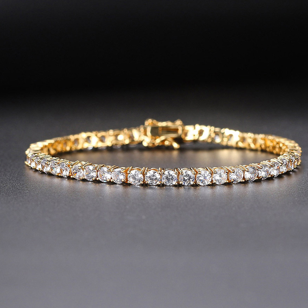 Solid Silver Fine Jewelry Chai - Tennis Bracelet Cubic 评论和价格