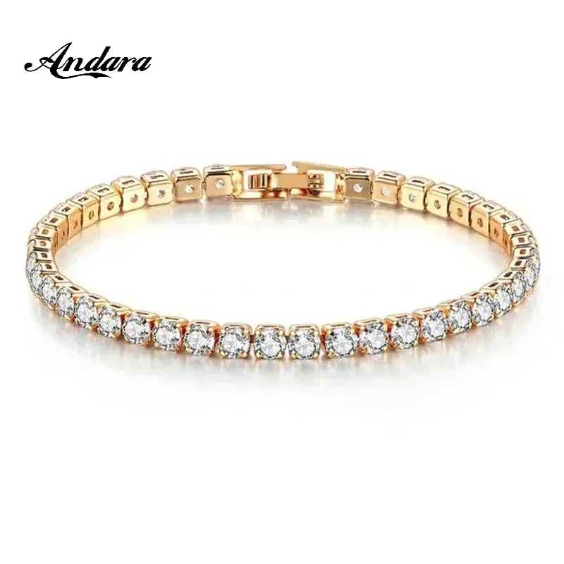 925 Sterling Silver Rose Gold  - Tennis Bracelet Cubic 评论和价格