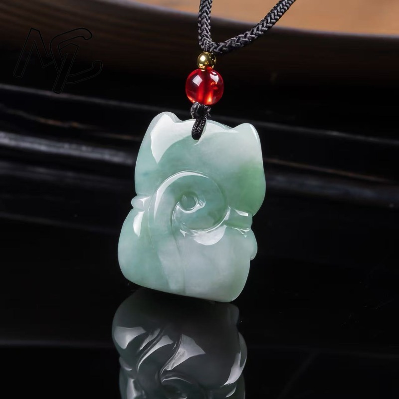 Natural Emerald Jade Lucky Cat - Jewelry & Watches Vitopoulos 评论和价格