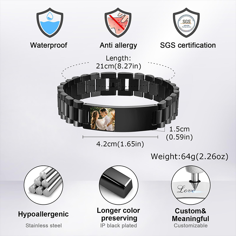 Custom Picture Text Bracelet W - Jewelry Like Watches 评论和价格
