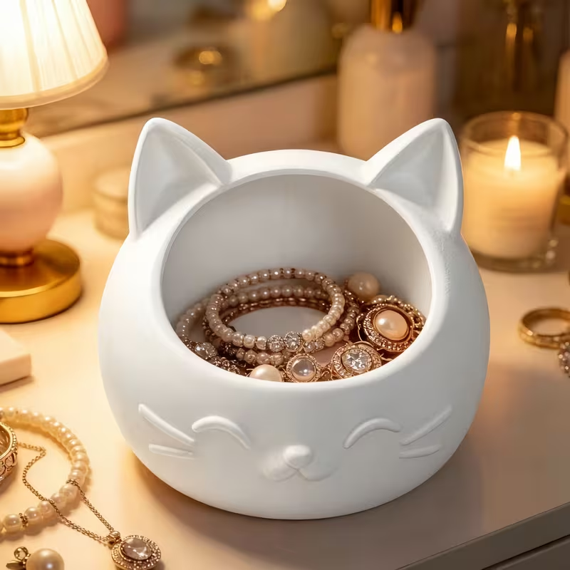 Mini Cartoon Cat-Shaped Storag - Jewelry Like Watches 评论和价格
