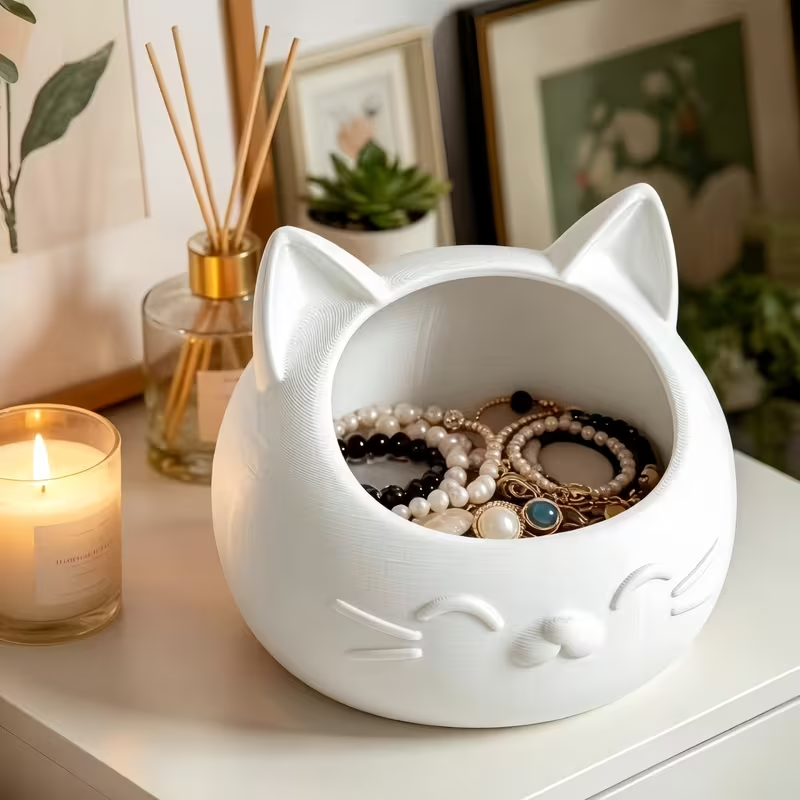 Mini Cartoon Cat-Shaped Storag - Jewelry Like Watches 评论和价格