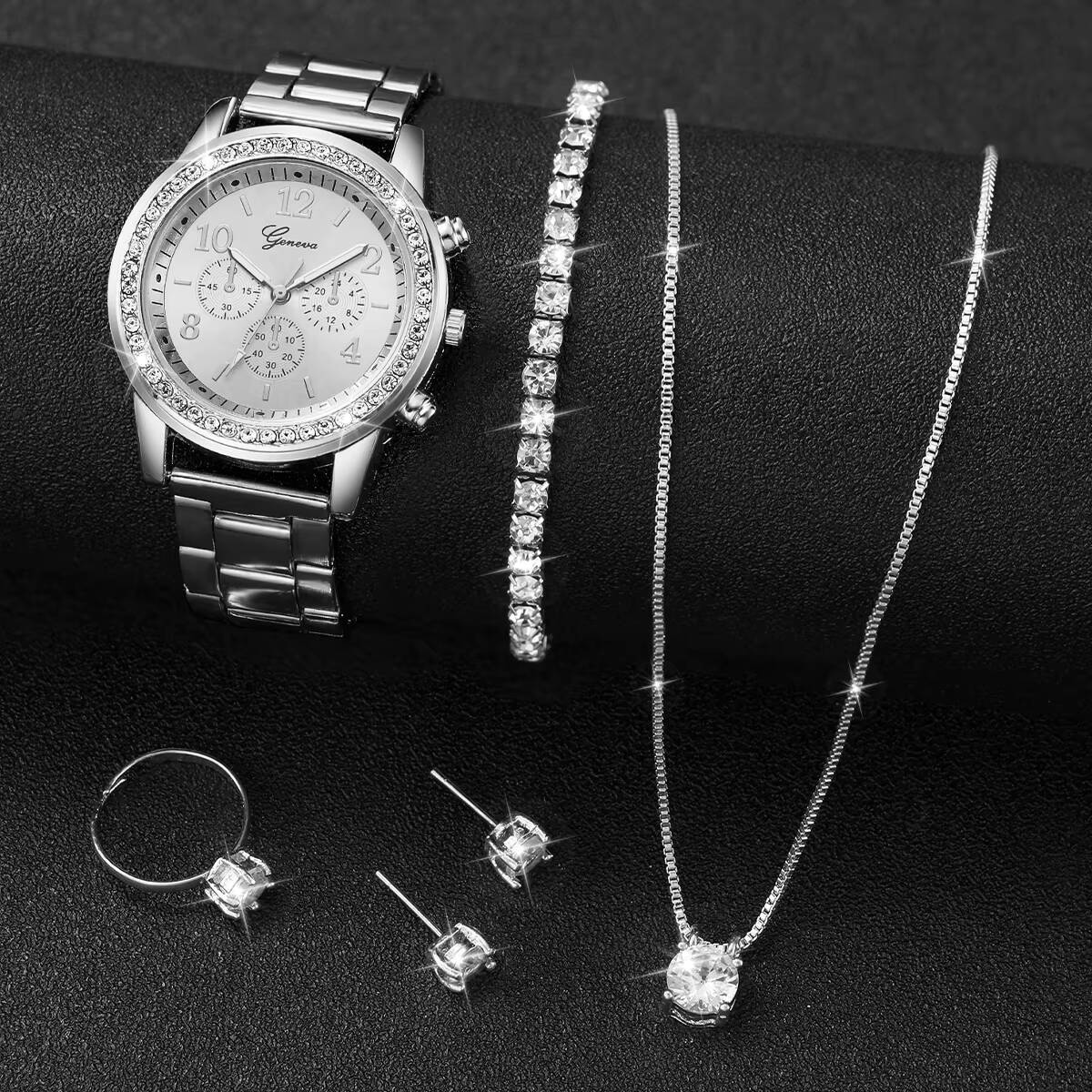 6PCS/Set Fashion Rhinestone Wo - Jewelry Like Watches 评论和价格