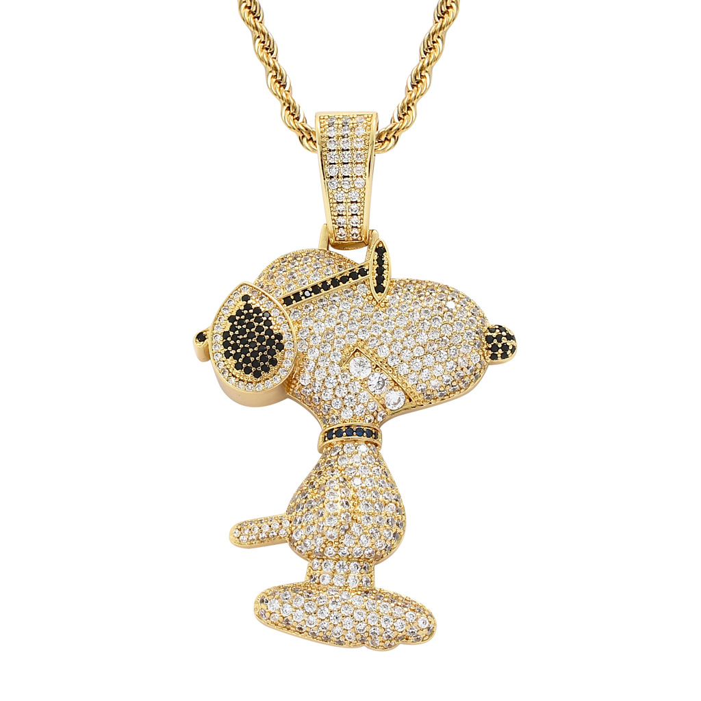 Snoopy New Necklace Full Drill - Hip Hop Chain Necklace 评论和价格