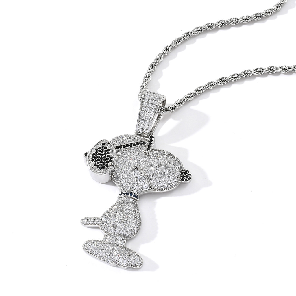 Snoopy New Necklace Full Drill - Hip Hop Chain Necklace 评论和价格
