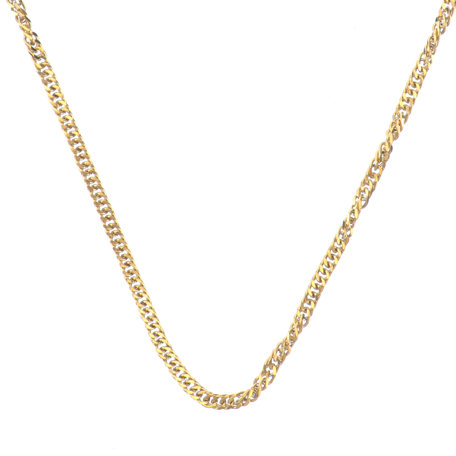 1Pcs Golden Titanium Steel Dou - Hip Hop Chain Necklace 评论和价格