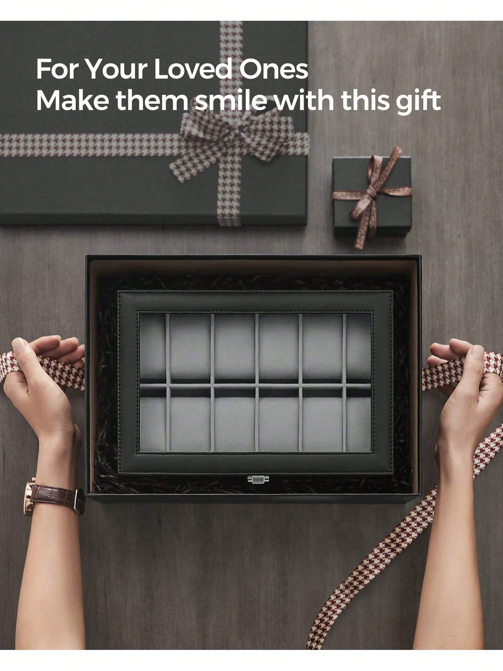 12-Slot Lockable Watch Box wit - Jewellery Watch 评论和价格