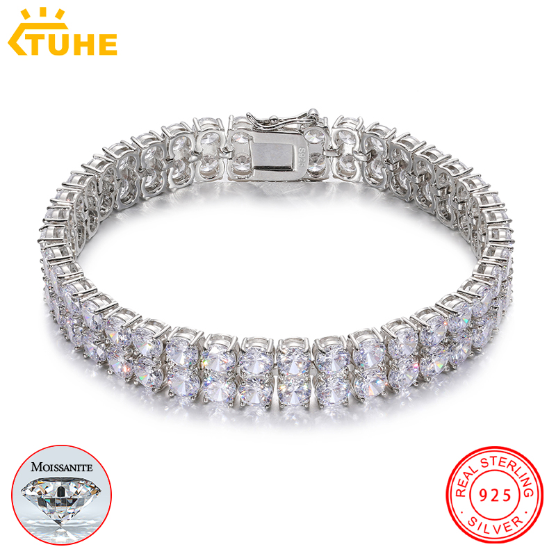 TUHE Unisex iced out Moissanit - Tennis Bracelet Cubic 评论和价格