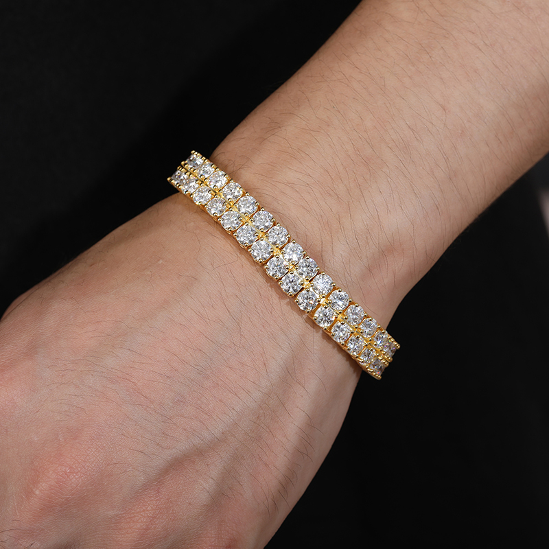 TUHE Unisex iced out Moissanit - Tennis Bracelet Cubic 评论和价格