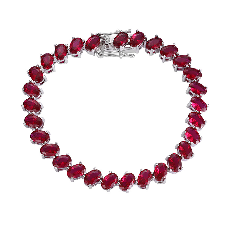 Real 925 Fine Jewelry Pave 4*6 - Tennis Bracelet Cubic 评论和价格