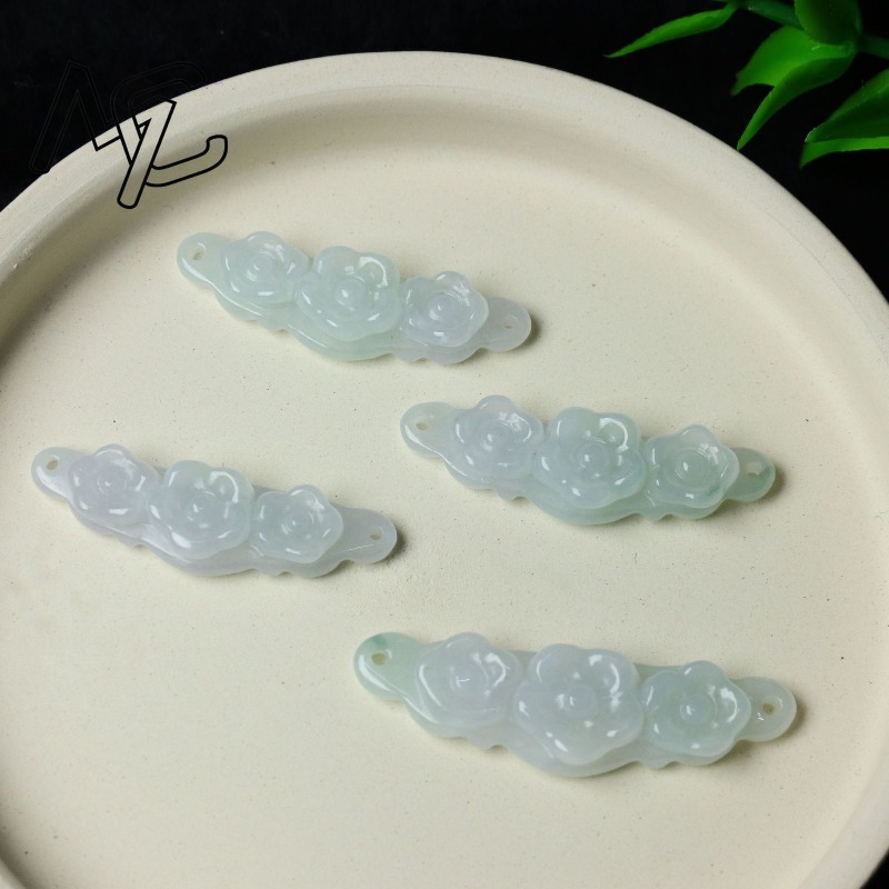 1pc Natural Jadeite Emerald Fl - Jewelry & Watches Vitopoulos 评论和价格