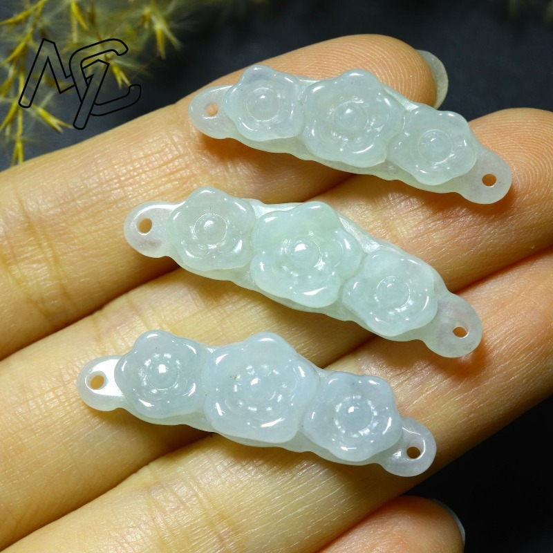 1pc Natural Jadeite Emerald Fl - Jewelry & Watches Vitopoulos 评论和价格