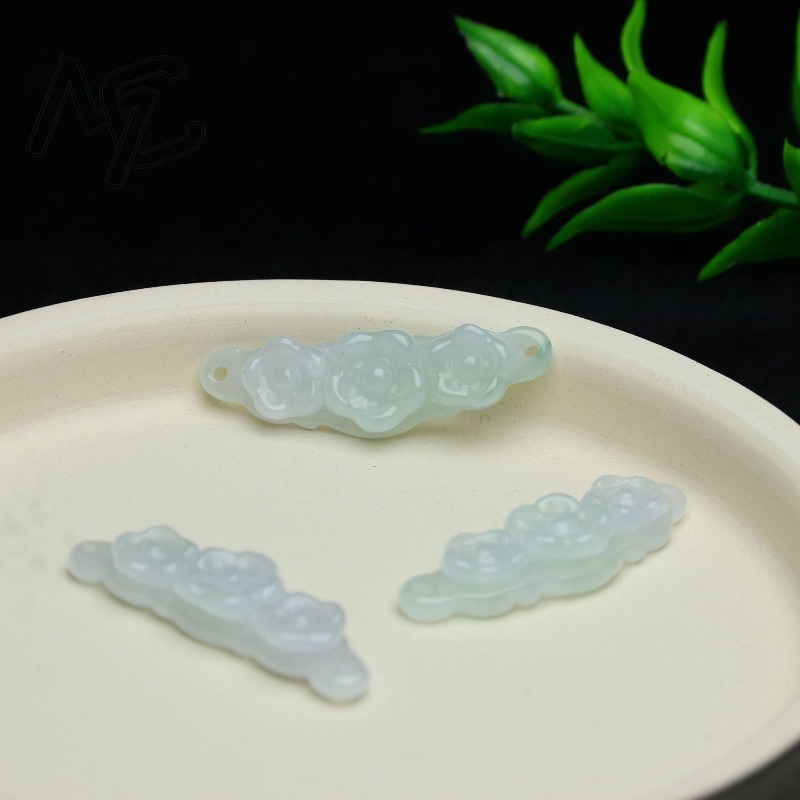 1pc Natural Jadeite Emerald Fl - Jewelry & Watches Vitopoulos 评论和价格