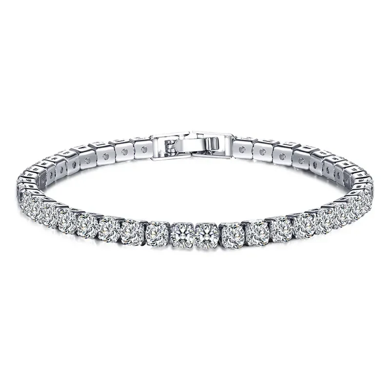 Hip hop 925 sterling silver cu - Tennis Bracelet Cubic 评论和价格