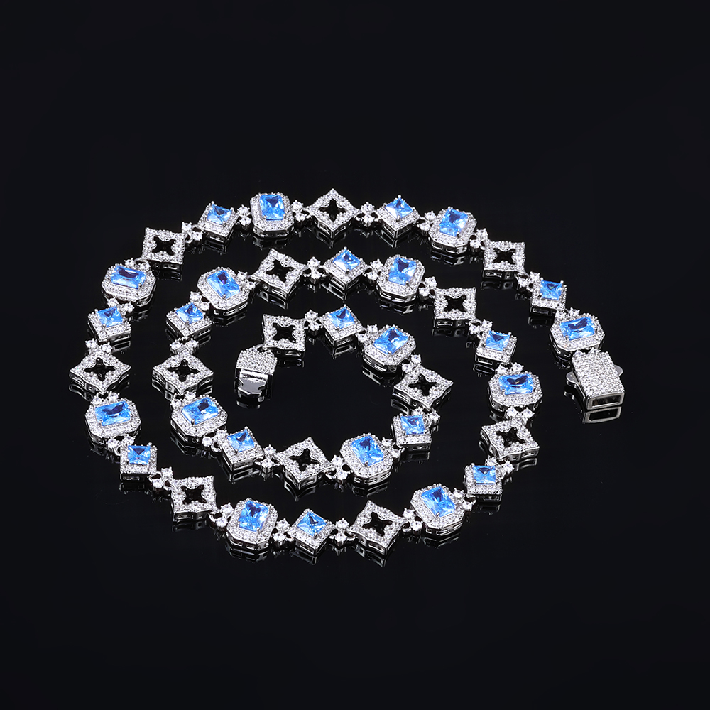 HHIOK New 11MM Blue Gemstone C - Hip Hop Chain Necklace 评论和价格