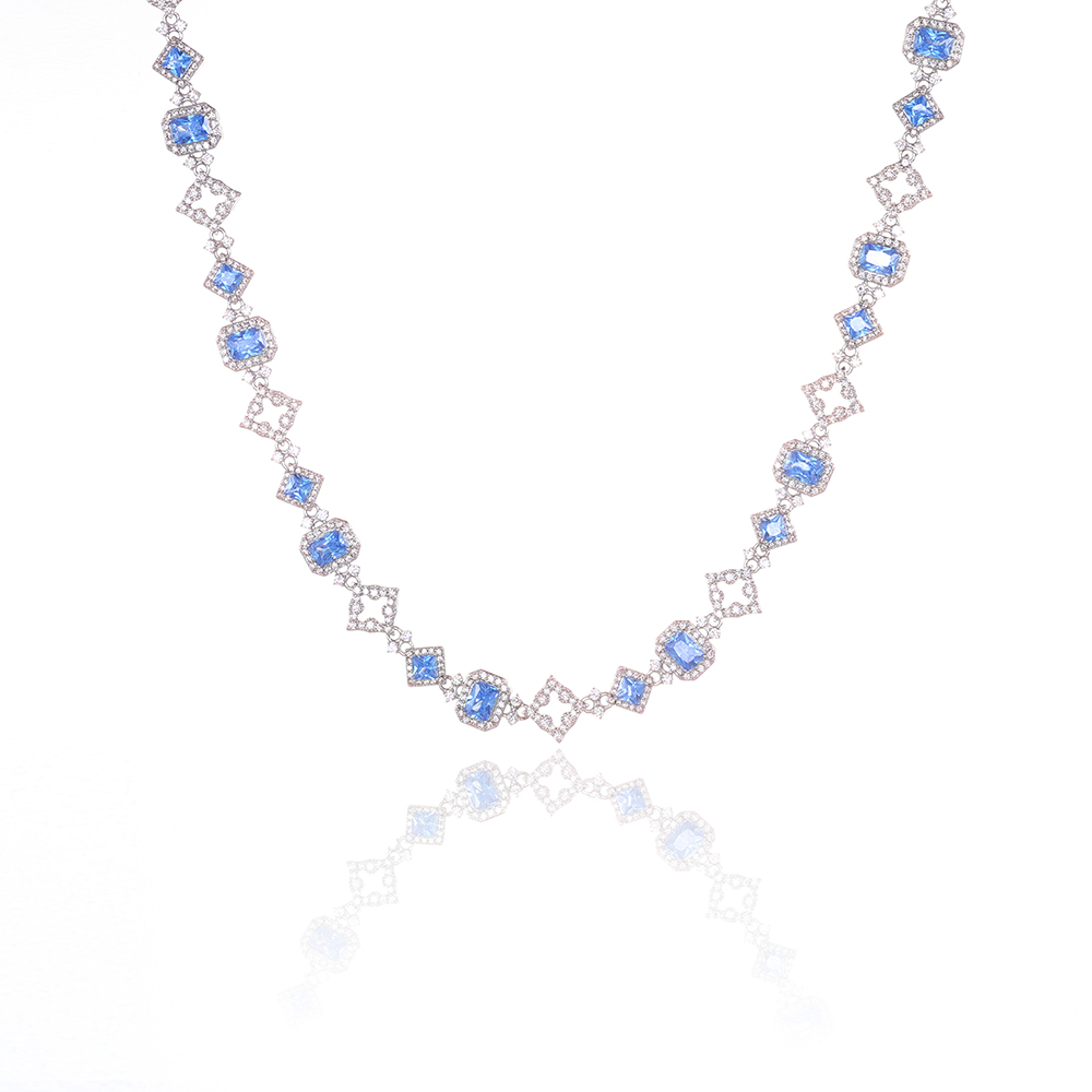 HHIOK New 11MM Blue Gemstone C - Hip Hop Chain Necklace 评论和价格