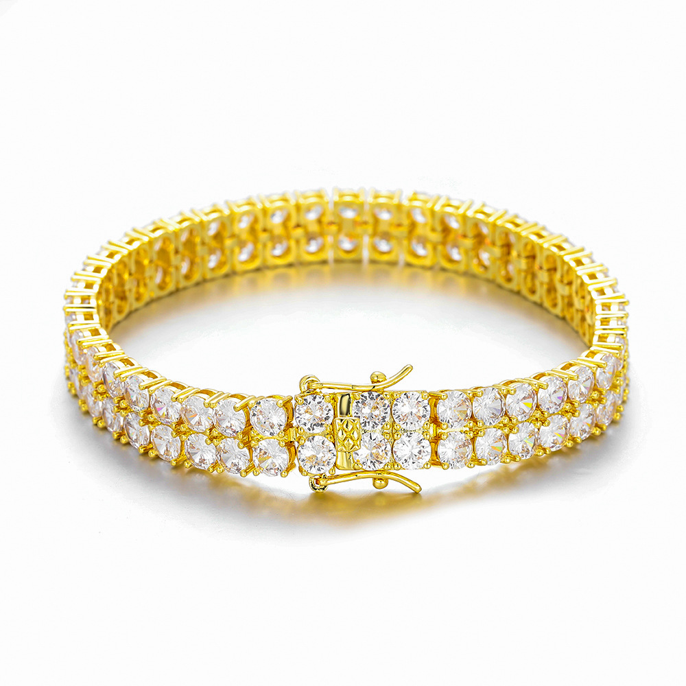2 Row Tennis Chains Bracelet H - Tennis Bracelet Cubic 评论和价格