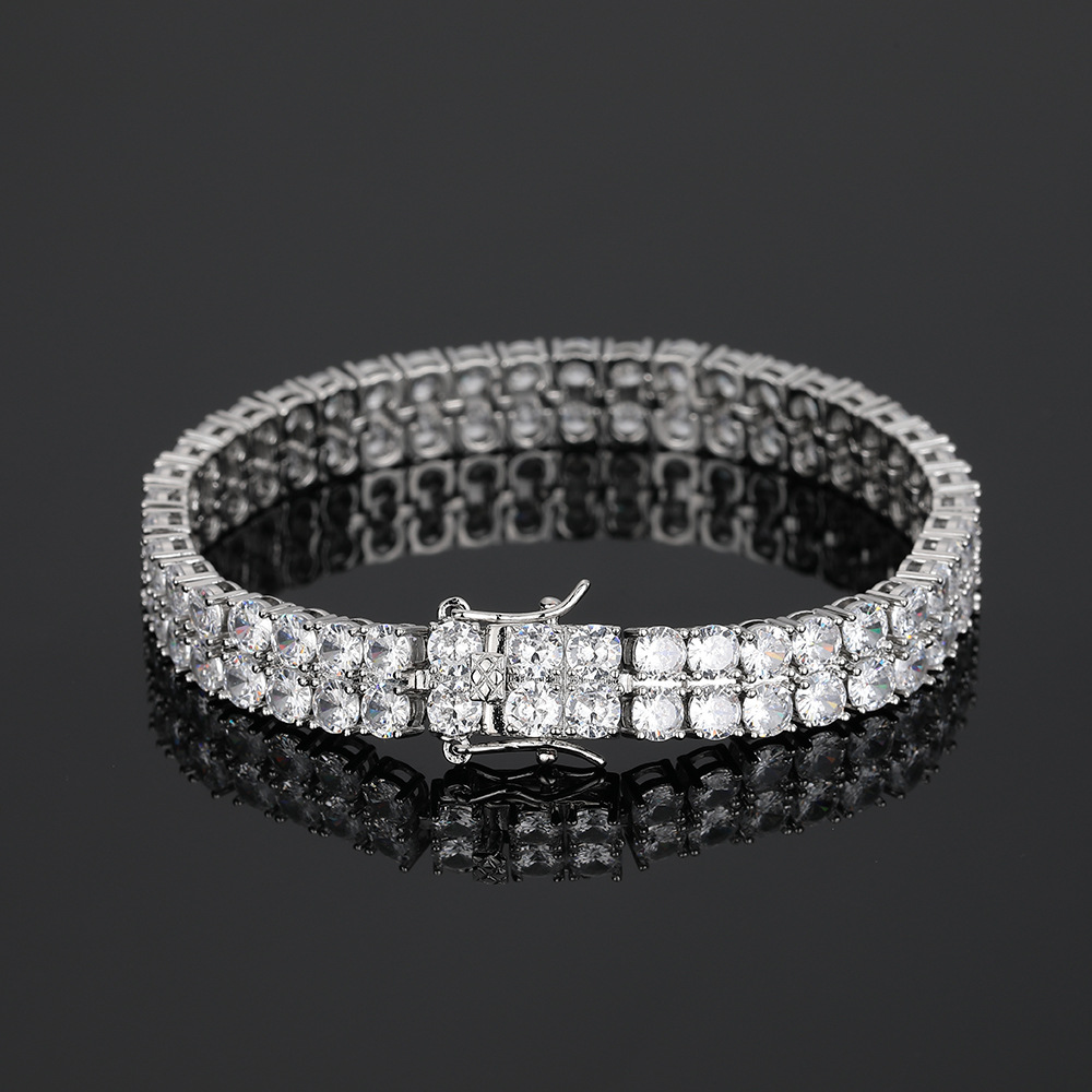 2 Row Tennis Chains Bracelet H - Tennis Bracelet Cubic 评论和价格