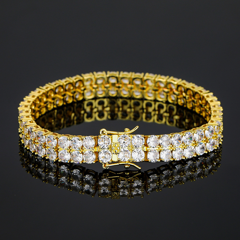 2 Row Tennis Chains Bracelet H - Tennis Bracelet Cubic 评论和价格