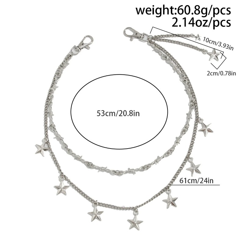 Men Women Hip Hop Double Layer - Hip Hop Chain Necklace 评论和价格