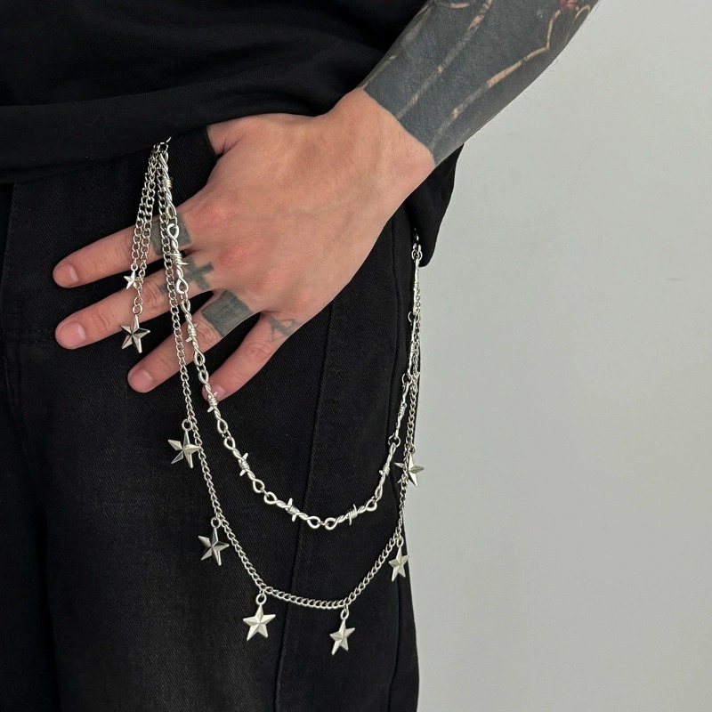 Men Women Hip Hop Double Layer - Hip Hop Chain Necklace 评论和价格