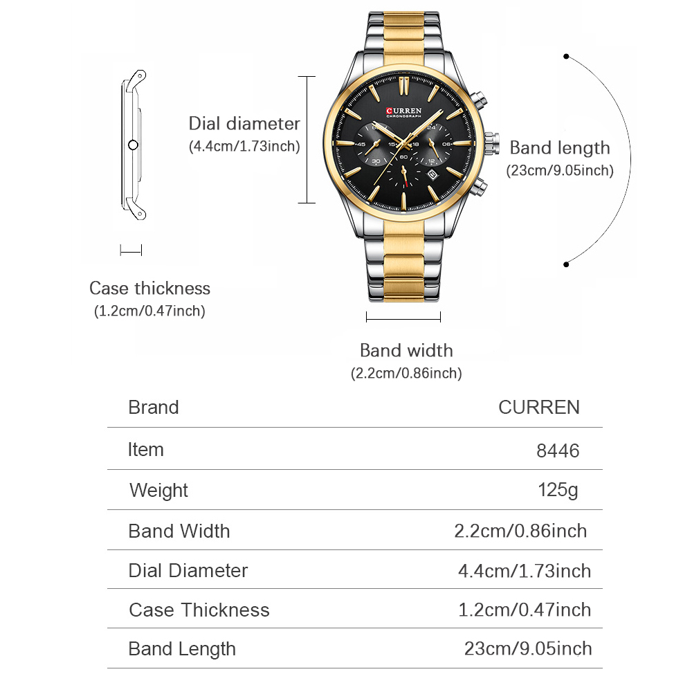 CURREN Casual Quartz Chrono Sp - Jewellery Watch 评论和价格