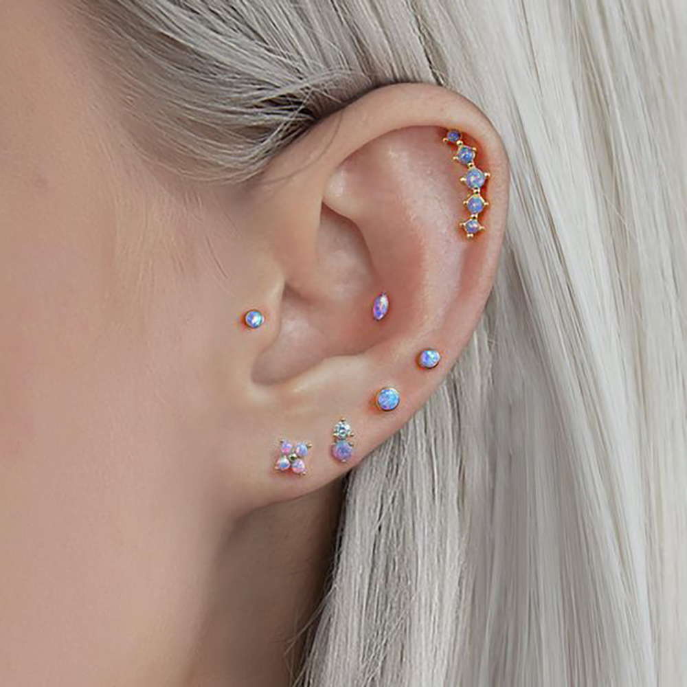 1PC Stainless Steel Opal Flowe - Opal Earrings Dangle 评论和价格