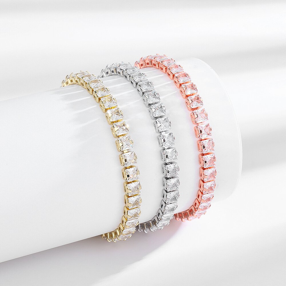 925 Sterling Silver 4MM Cubic  - Tennis Bracelet Cubic 评论和价格