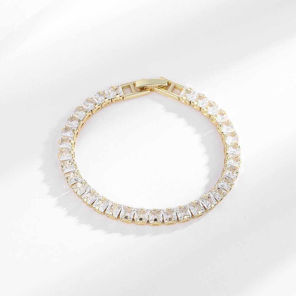 925 Sterling Silver 4MM Cubic  - Tennis Bracelet Cubic 评论和价格