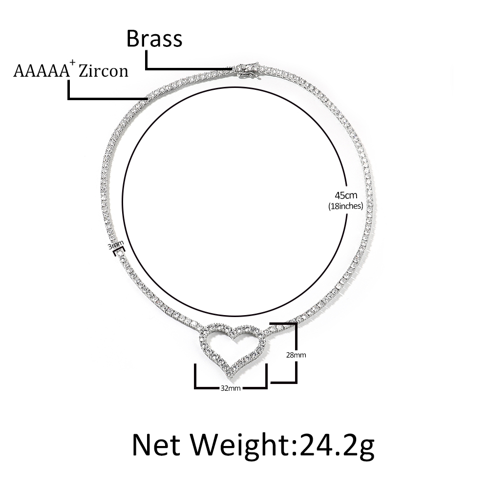 Uwin 3mm Tennis Chain With Lov - Tennis Bracelet Cubic 评论和价格