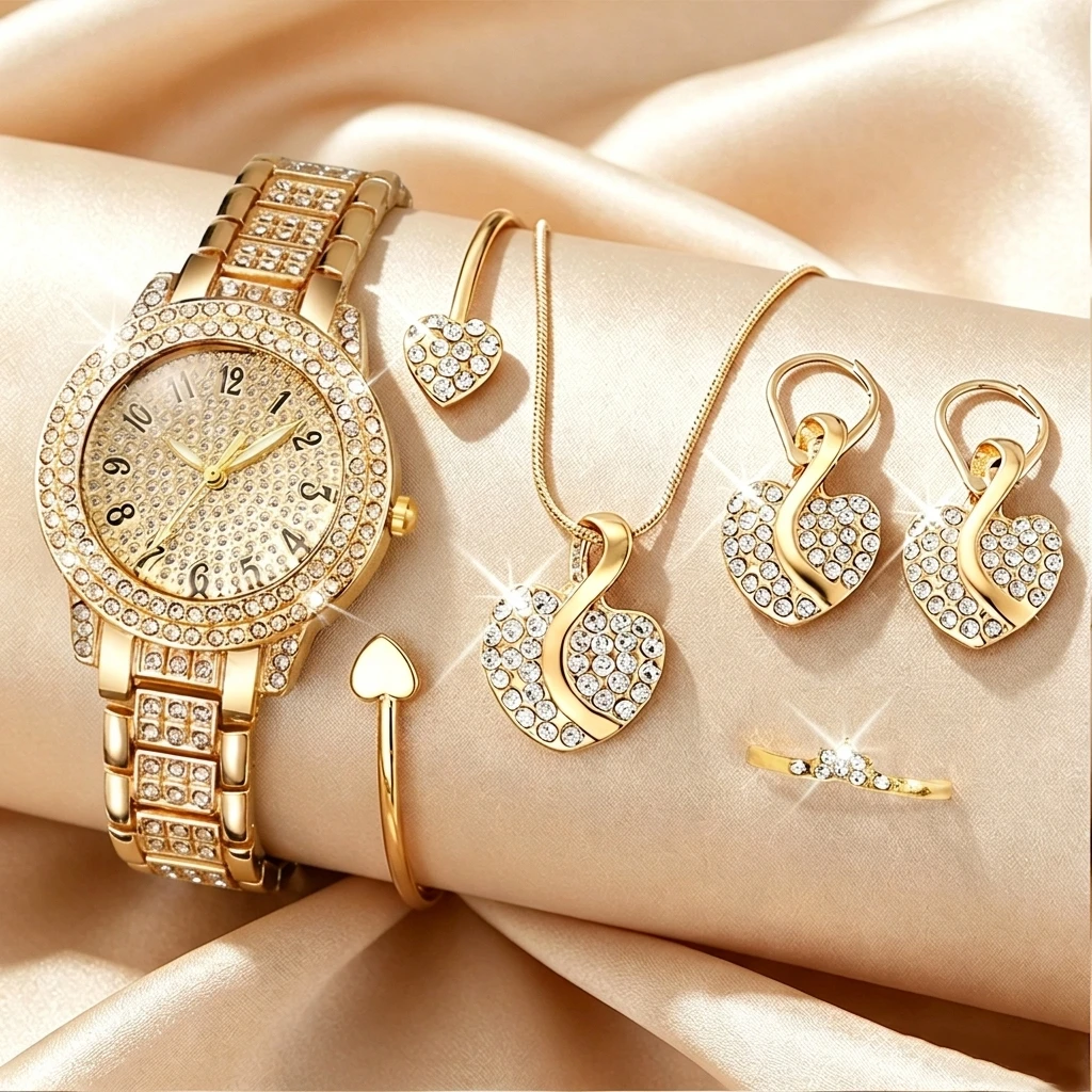6PCS Fashion Rhinestone Women  - Jewelry Like Watches 评论和价格
