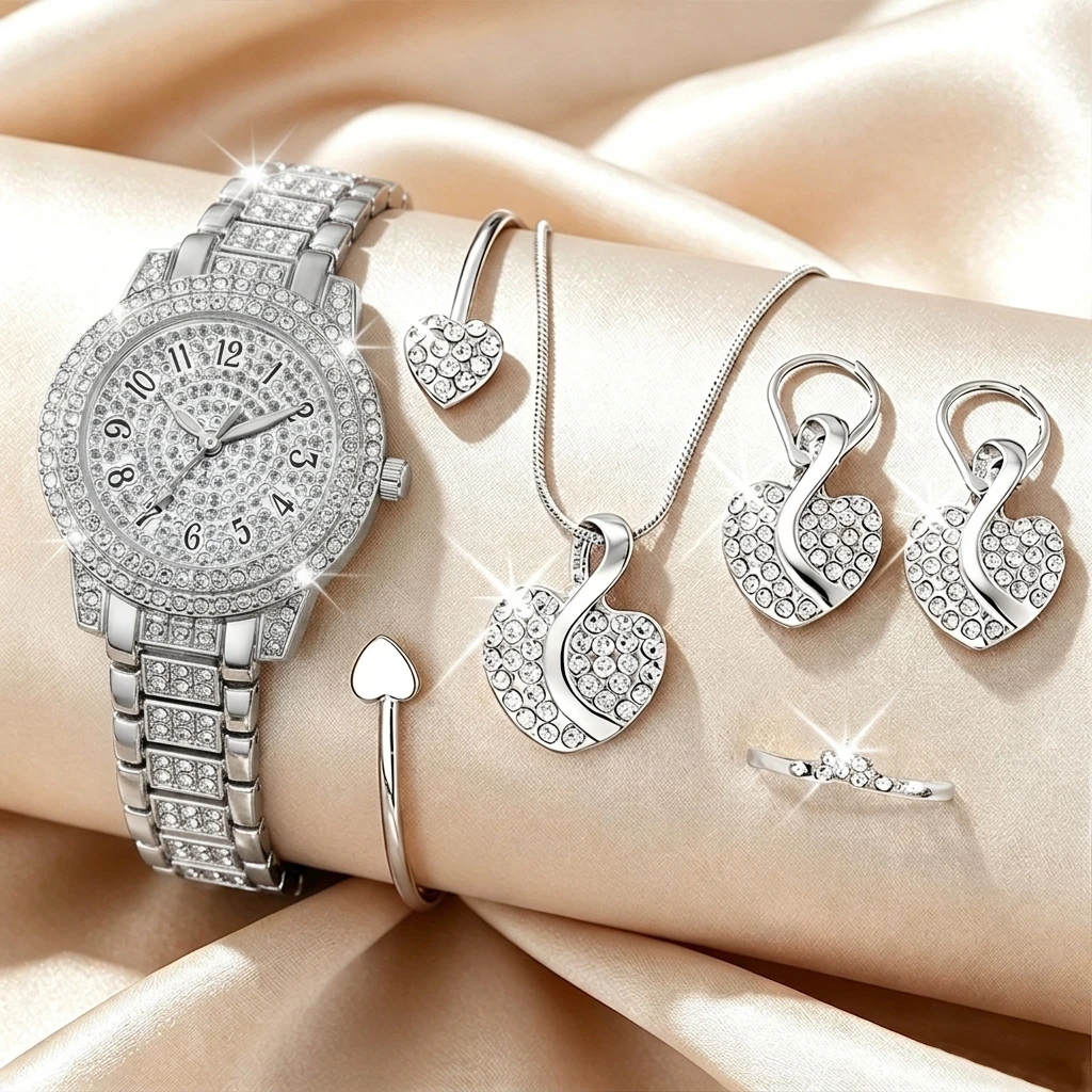 6PCS Fashion Rhinestone Women  - Jewelry Like Watches 评论和价格