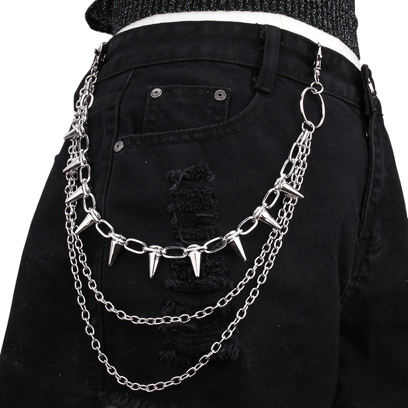 Hip Hop Punk Rock Metal Pants  - Hip Hop Chain Necklace 评论和价格