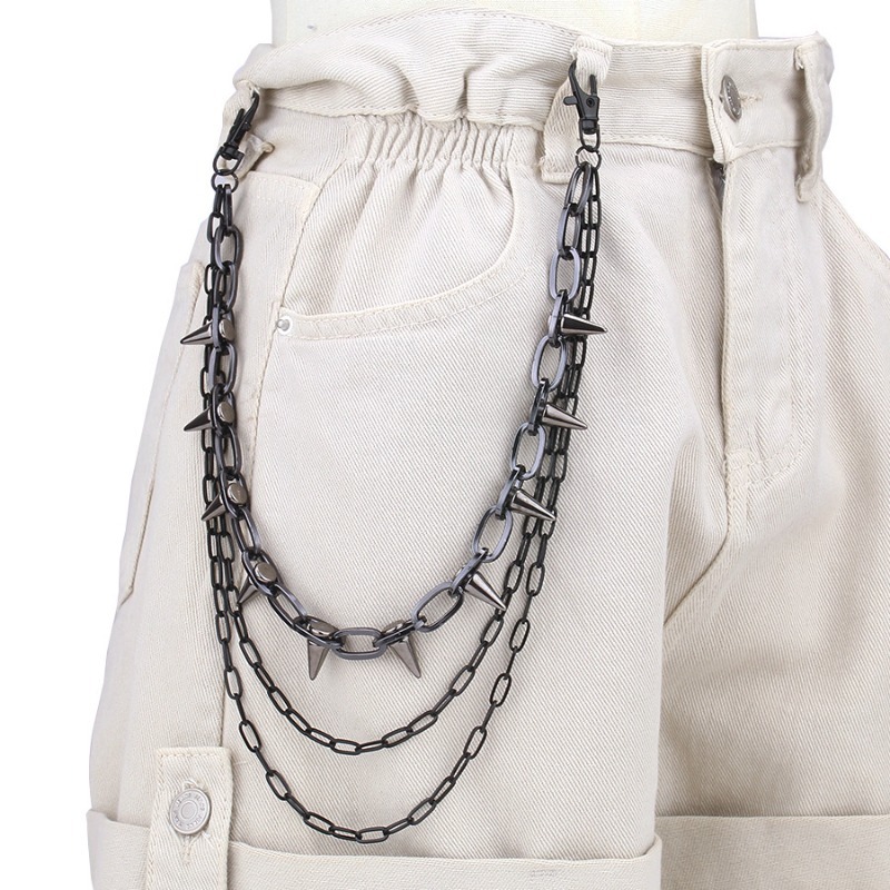 Hip Hop Punk Rock Metal Pants  - Hip Hop Chain Necklace 评论和价格
