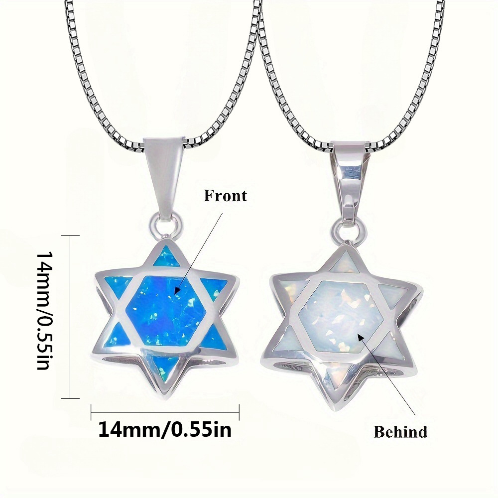 Star of David Opal Pendant Nec - Jewelry & Watches Vitopoulos 评论和价格