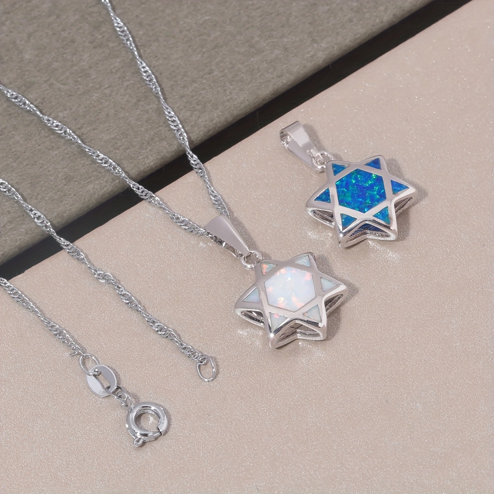 Star of David Opal Pendant Nec - Jewelry & Watches Vitopoulos 评论和价格