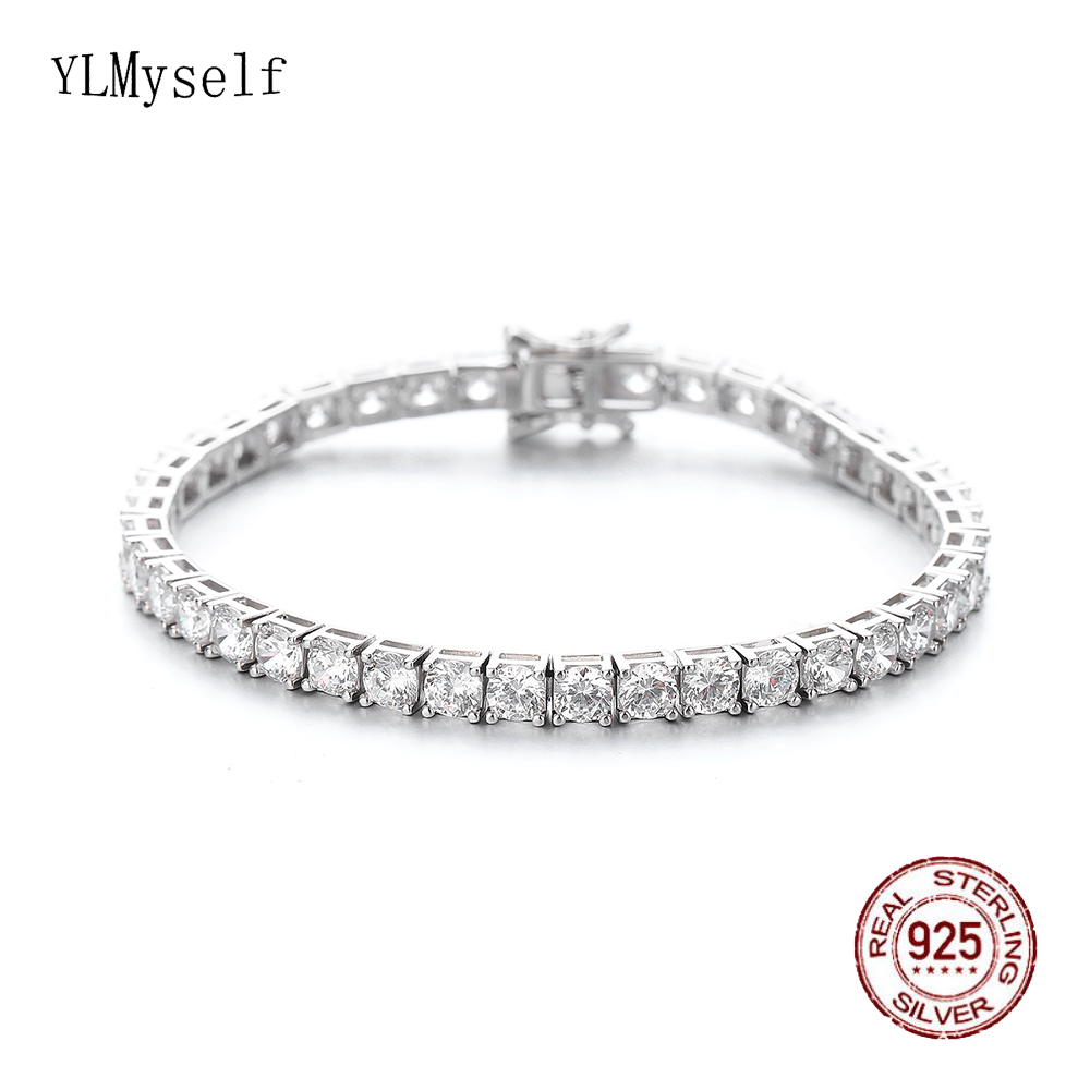 YLMyself 925 Silver Tennis Bra - Tennis Bracelet Cubic 评论和价格