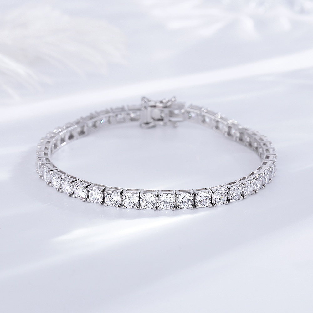 YLMyself 925 Silver Tennis Bra - Tennis Bracelet Cubic 评论和价格