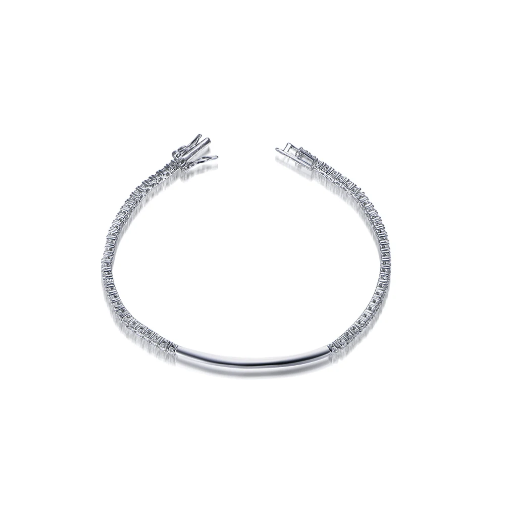 TKJ 925 Silver Stacked Tennis  - Tennis Bracelet Cubic 评论和价格