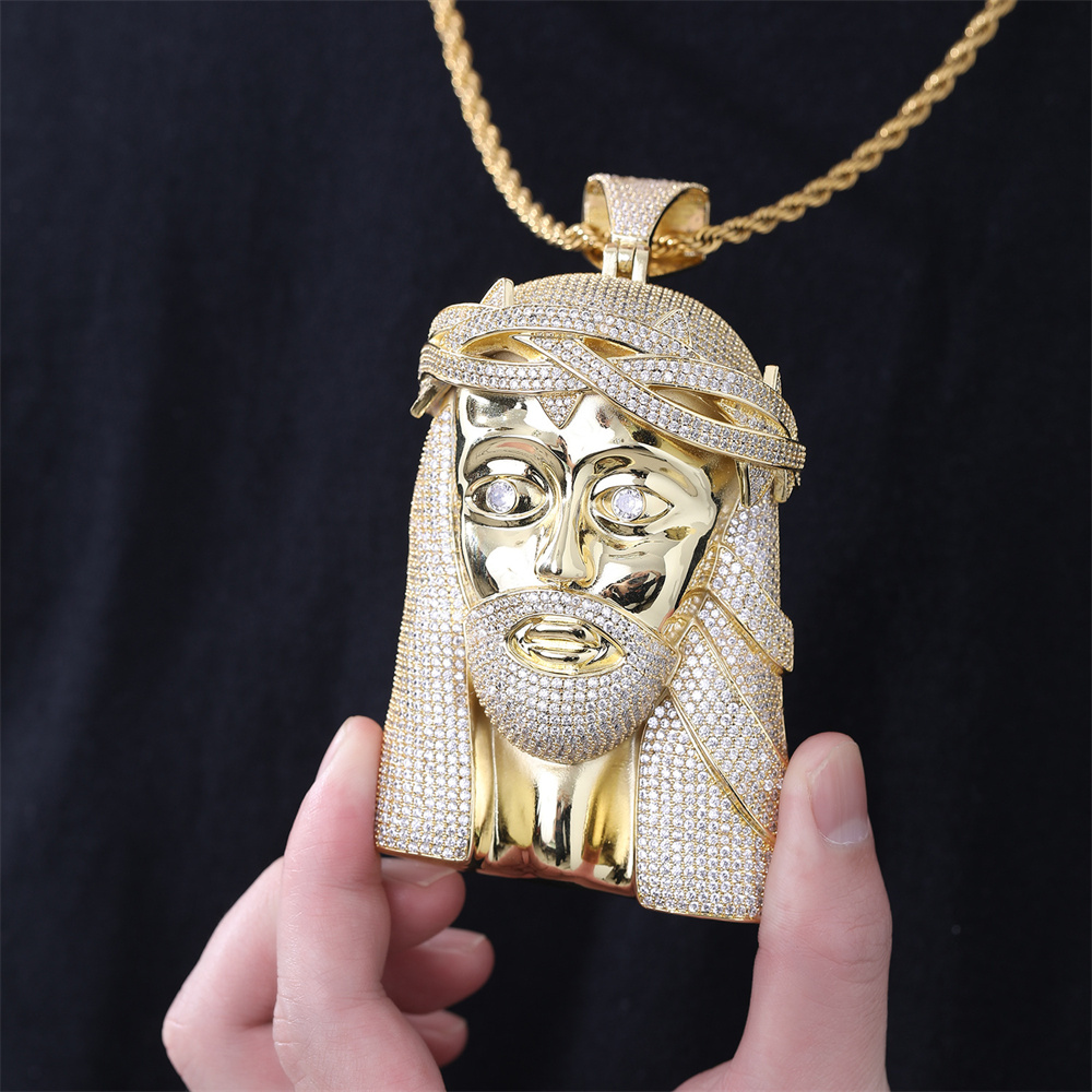 Anztilam 120mm Big Jesus Iced  - Hip Hop Chain Necklace 评论和价格