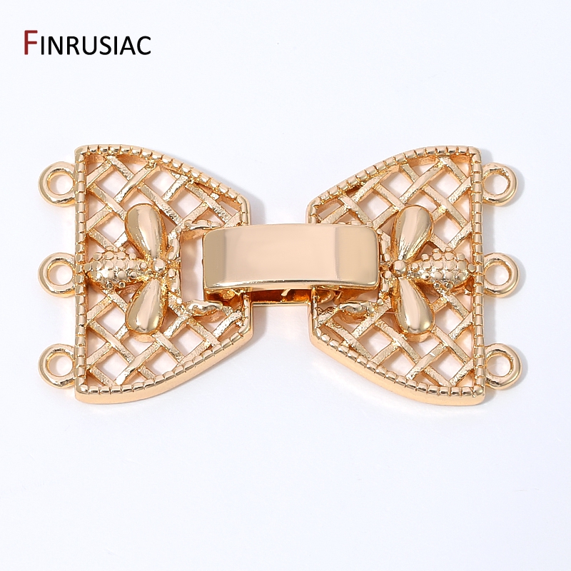 14K Gold Plated Brass 3-Row Pe - Pearl Necklace 评论和价格