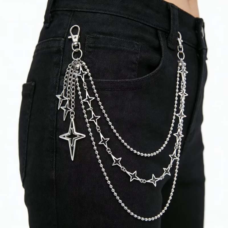 Women Punk Hip Hop Multilayer  - Hip Hop Chain Necklace 评论和价格