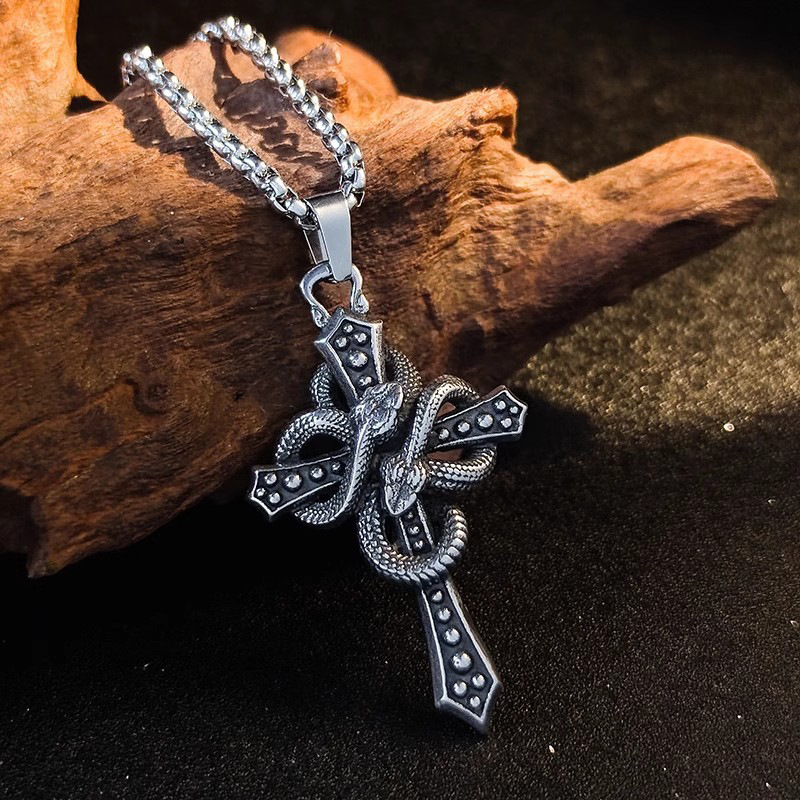 Vintage Two Tone Snake Wrapped - Hip Hop Chain Necklace 评论和价格
